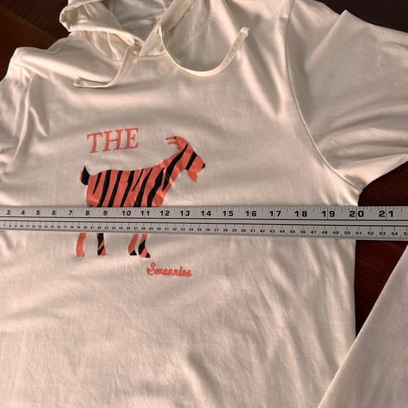 Swannies Sweatshirt Mens M The Goat Tiger Golf Cream Graphic Lightweight Hoodie - Picture 9 of 11